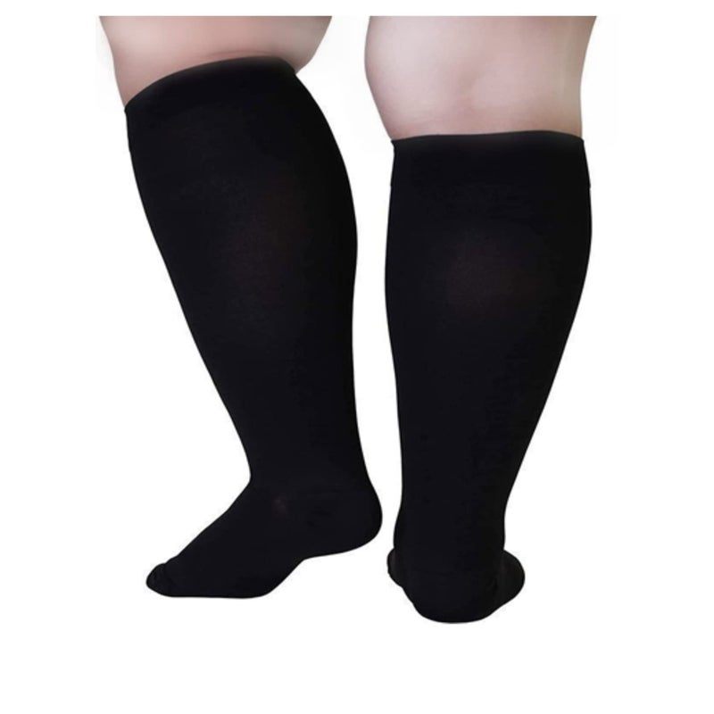 SOLARAE Wide Calf Compression Socks for Women Men, 2 Pairs Plus Size Extra Large Size Support Socks Stockings Reduces Swelling & Pain for Nurses Running Pregnant Travel Flight 20-25 mmHg - Image 4
