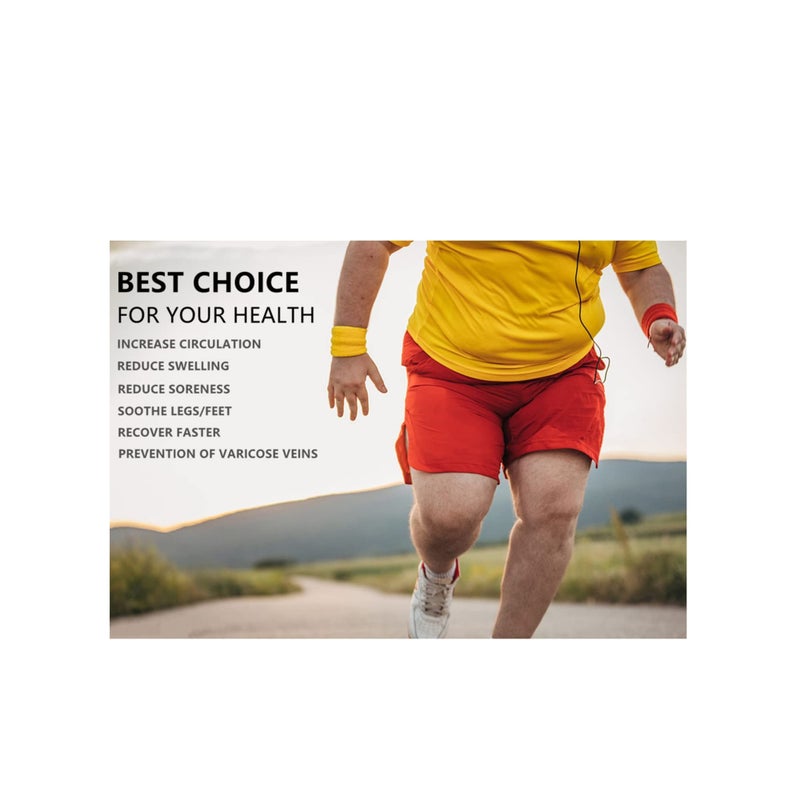 SOLARAE Wide Calf Compression Socks for Women Men, 2 Pairs Plus Size Extra Large Size Support Socks Stockings Reduces Swelling & Pain for Nurses Running Pregnant Travel Flight 20-25 mmHg - Image 5