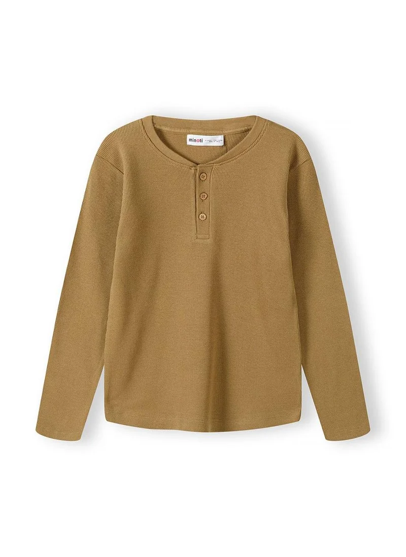 مينوتي Teen Boys  Waffle Henley Tee