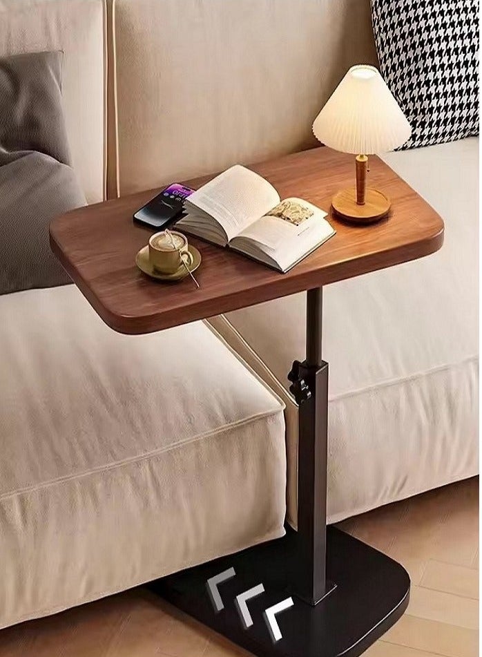XiuWoo Adjustable Height Bedside Table Lift Top Storage Side Table for Sofa Living Room Bedroom Modern Space-Saving End Table with Wheels Multi-Functional Home Furniture 40*30 cm - Image 2