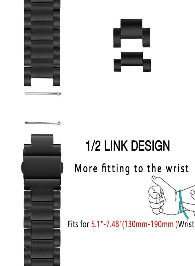 Abanen Titanium Watch Band for Garmin Vivoactive 5 / Venu Sq 2 / Venu 2 Plus, Quick Release 20mm Titanium Lightweight Metal Wrist Strap with Stainless Steel Buckle for Vivomove Trend (Black) - Image 3