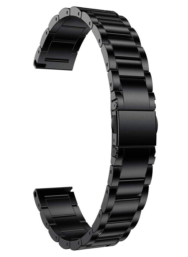 Abanen Titanium Watch Band for Garmin Vivoactive 5 / Venu Sq 2 / Venu 2 Plus, Quick Release 20mm Titanium Lightweight Metal Wrist Strap with Stainless Steel Buckle for Vivomove Trend (Black) - Image 1