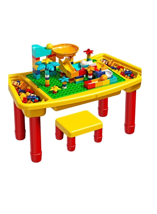 Beauenty Building Blocks Table,Toddlers Activity Table,Kids Activity Table And Chair Set With 108pcs Building Blocks,All In One Sand/Water/Sensory Tables With Storage,Toys Toddler Learning Playset Table For - Image 2