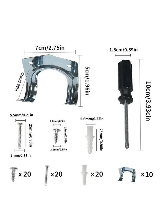10 قطعة من مجموعة رفوف الأدوات المعدنية الثقيلة المثبتة على الحائط مع مسامير التمديد - Image 1