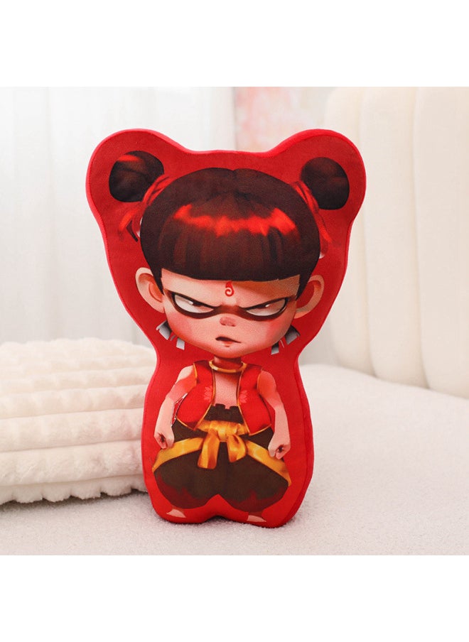 Ne Zha 2 Pillow Ao Bing Magic Child Sea Dragon King Ao Guang Ao Leap Living Room Sofa Pillow Bedroom Bedside Cushion-Color:Long-na Zha In A Bad Mood 28*40*15cm/0.4kg-Height:-cm  - Image 1