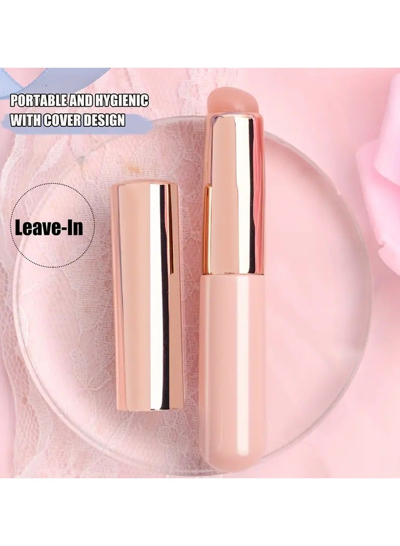 Goolsky 1Pc Portable Dust-proof Covered Lip Brush, Multifunctional Concealer Makeup Brush, Soft Swab, Round Head, Silicone, Mix Brush, Lipstick Brush - Image 2