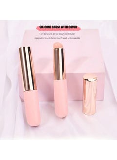 Goolsky 1Pc Portable Dust-proof Covered Lip Brush, Multifunctional Concealer Makeup Brush, Soft Swab, Round Head, Silicone, Mix Brush, Lipstick Brush  - Image 5