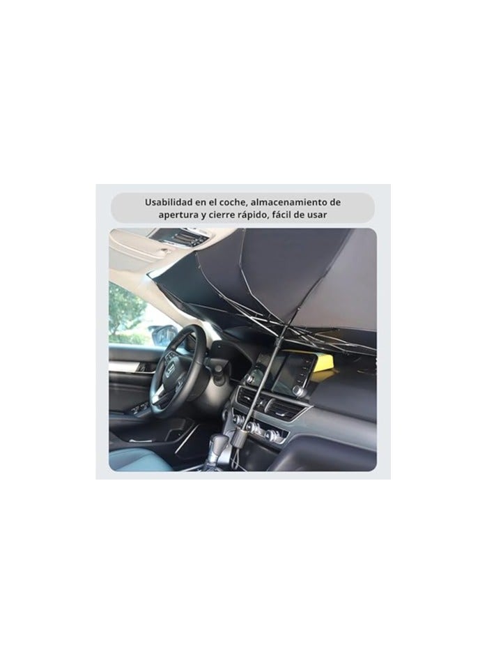 SUKILO Car Front Sunshade, Automatic Folding Umbrella, for Car, Interior, Moon, Car, Car Accessories, Refrigerant, Sun Protection, UV Rays, Car Sunscreen - Image 4