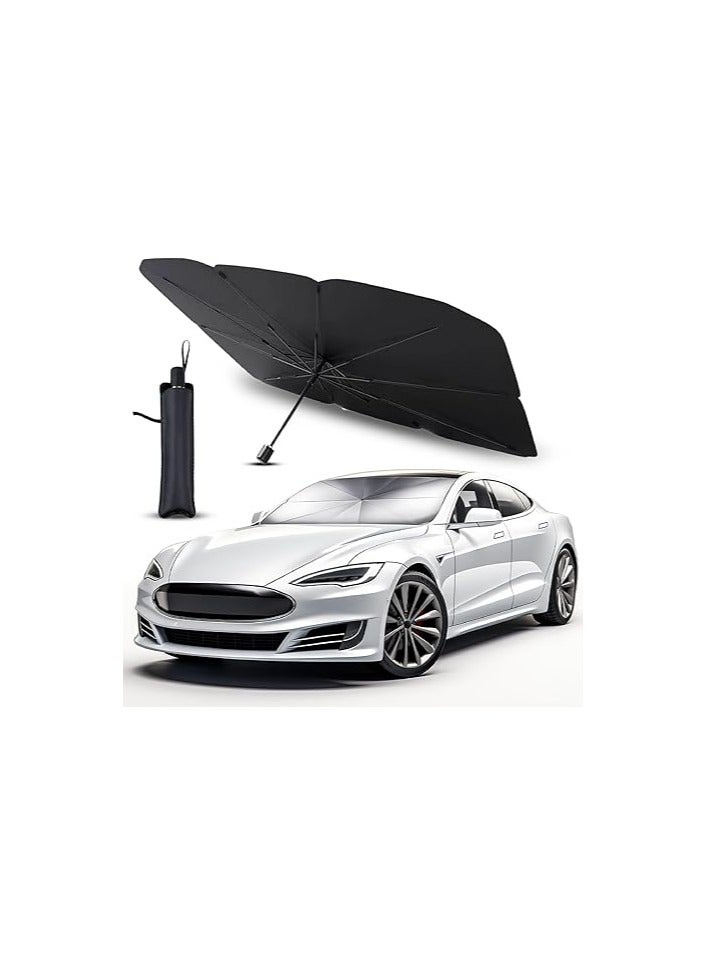 SUKILO Car Front Sunshade, Automatic Folding Umbrella, for Car, Interior, Moon, Car, Car Accessories, Refrigerant, Sun Protection, UV Rays, Car Sunscreen - Image 1
