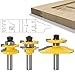 APlus 3 PCS Router Bit Set, 1/2-Inch Shank Round Over Raised Panel Cabinet Ogee Door Rail and Stile Router Bits, - Image 2
