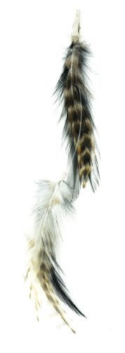 Designer Feathers 12744 Feather Hair Extension, White Hackle Feathers, 1 piece - Image 1