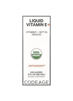 Codeage Codeage, Liquid Vitamin E+, Unflavored, 2 fl oz (59.2 ml)  - Image 2