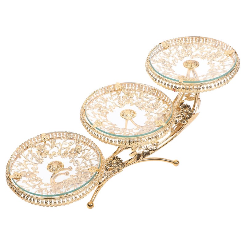 Crystal Glass Fruit Tray Decorative Dessert Plate For Cakes Home Decor - Image 2