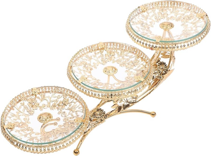 Crystal Glass Fruit Tray Decorative Dessert Plate For Cakes Home Decor - Image 1