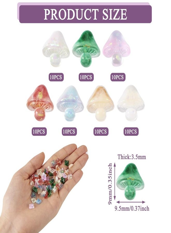 KISSITTY 70Pcs Glow in The Dark Mushroom Nail Charms Luminous Resin Mushroom Nail Art Charms with Glitter Sequins Cute Nail Art Decoration for Manicure - Image 3