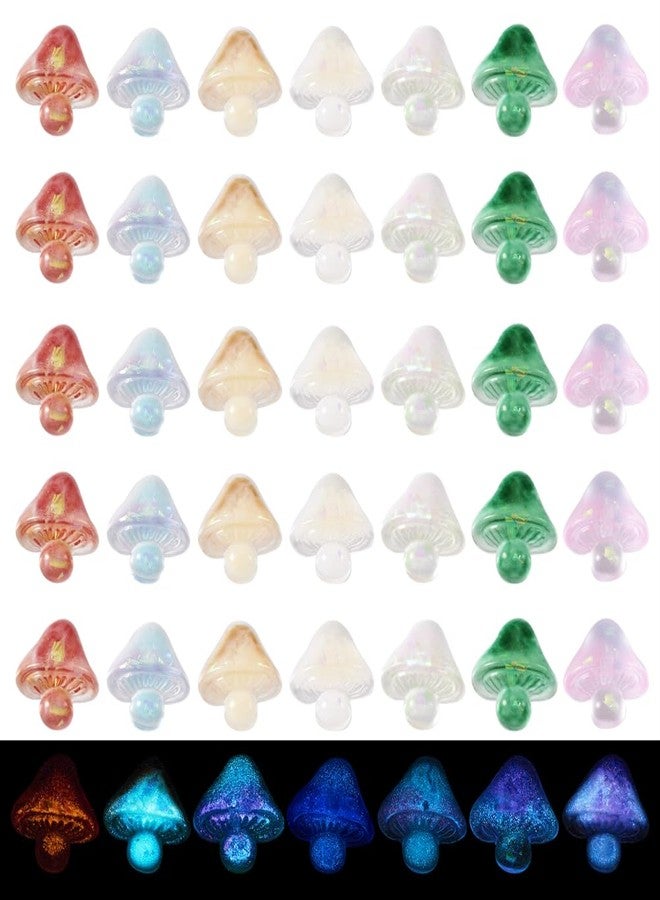 KISSITTY 70Pcs Glow in The Dark Mushroom Nail Charms Luminous Resin Mushroom Nail Art Charms with Glitter Sequins Cute Nail Art Decoration for Manicure - Image 2