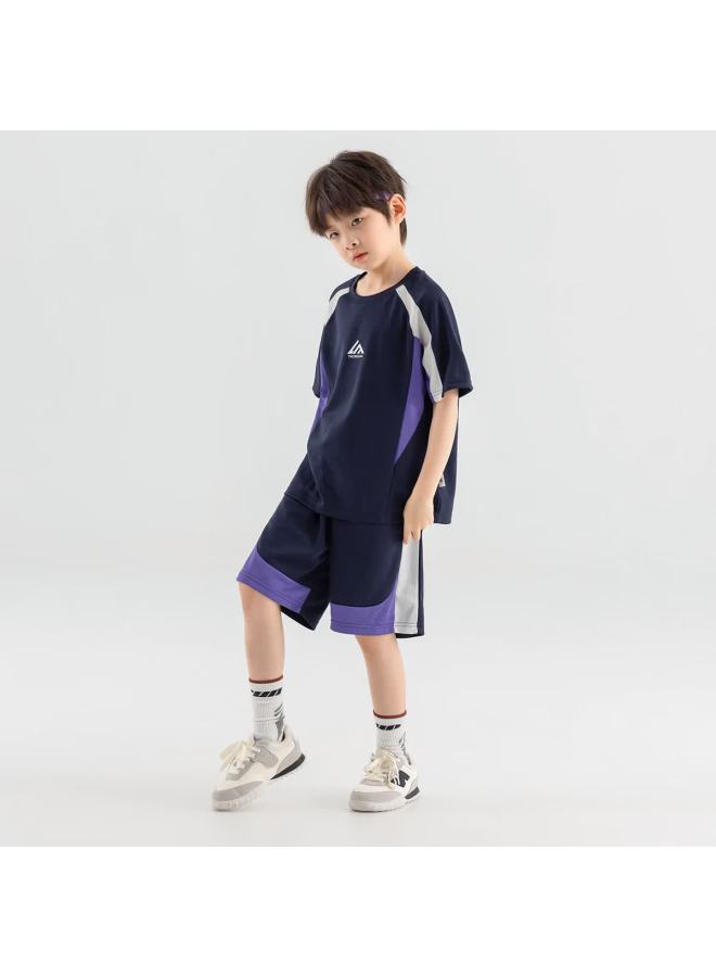 Duoduojia Boys' Trendy Summer Sportswear Set,  New Style Children's Breathable Running T-shirt And Shorts Two-piece Set - Image 4