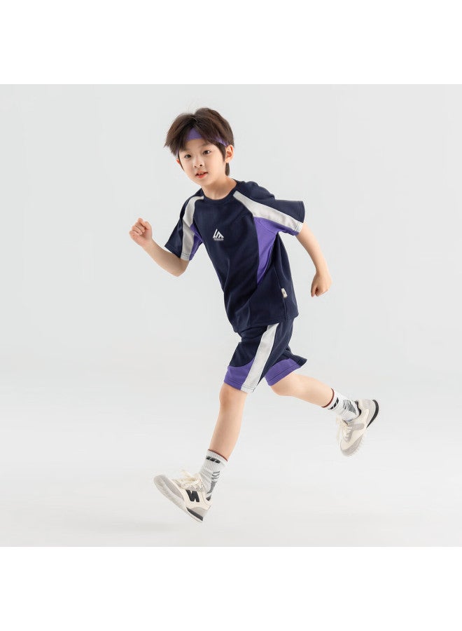 Duoduojia Boys' Trendy Summer Sportswear Set,  New Style Children's Breathable Running T-shirt And Shorts Two-piece Set - Image 2