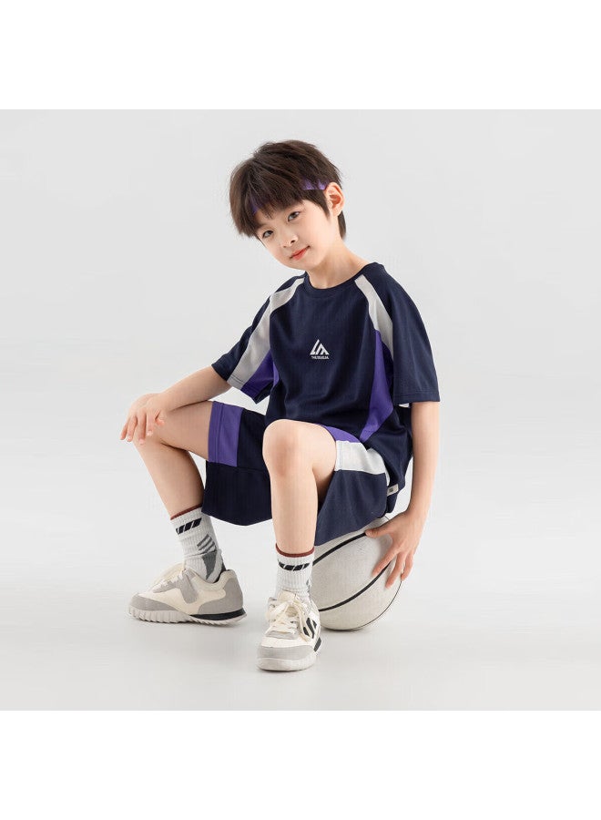 Duoduojia Boys' Trendy Summer Sportswear Set,  New Style Children's Breathable Running T-shirt And Shorts Two-piece Set - Image 1