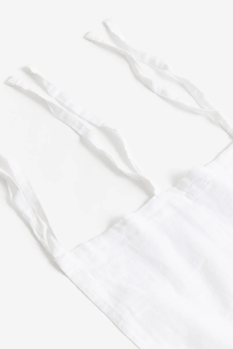 H&M Wide Linen-Blend Tie Top Curtain Length