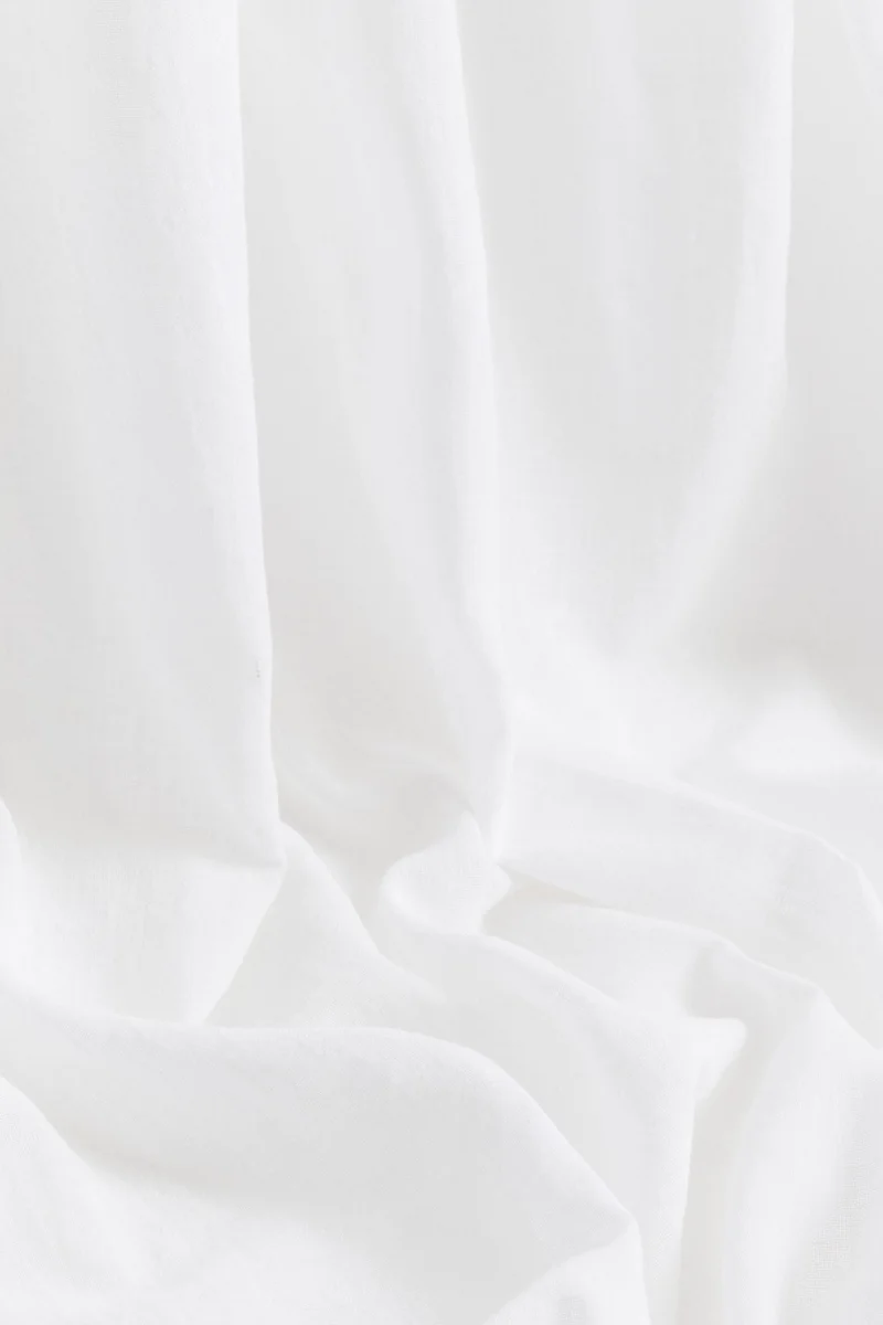 H&M Wide Linen-Blend Tie Top Curtain Length