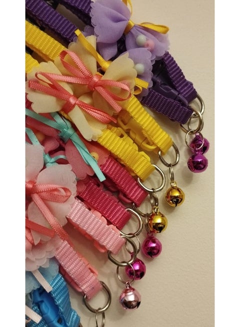 ١٢ طوق الحيوانات الأليفة القابل للتعديل مع جرس للكلاب والقطط (متعدد الالوان)