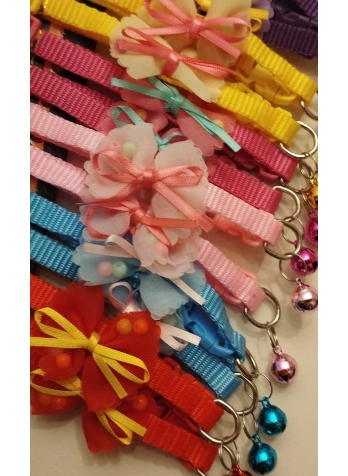 ١٢ طوق الحيوانات الأليفة القابل للتعديل مع جرس للكلاب والقطط (متعدد الالوان) - Image 3