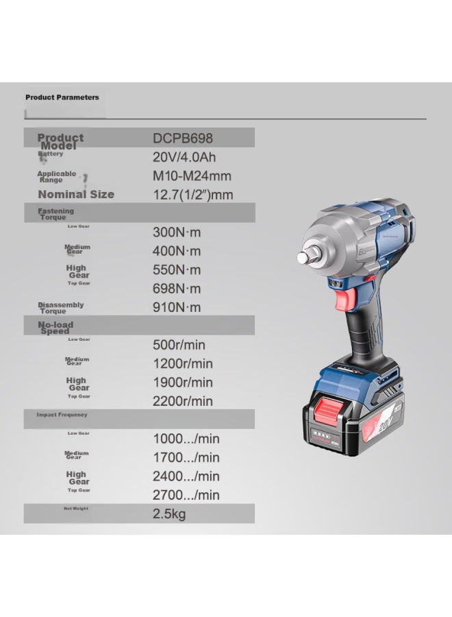 DONG Cheng Dongcheng 20v Brushless Electric Wrench, Electric Impact Wrench, Power Tool Wrench, Impact Wrench, Dcpb698em - Image 1