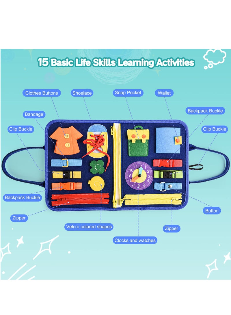 Zikra Toddler Busy Board Toys Montessori Educational Toys Book/Board Sensory Toys for Toddlers Toddler Travel Toys Sensory Activity Board Busy Book for Toddlers Activities as Boys Girls Gift - Image 3