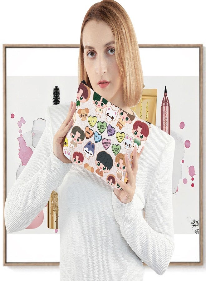 LEVLO SKZ Cosmetic Makeup Bag SKZ Fans Gift SKZ Cartoon Member Makeup Zipper Pouch Bag (SKZ Bag) - Image 4
