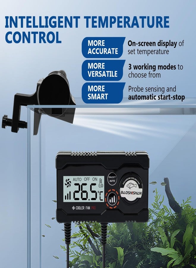 BAOSHISHAN Aquarium Chiller Fan, with AutoTemperature Control and Adjustable 3 Speed, 120° Cross-Flow Air Outlet s Aquarium Cooling Fan Cooler for Tank Home Office - Image 4