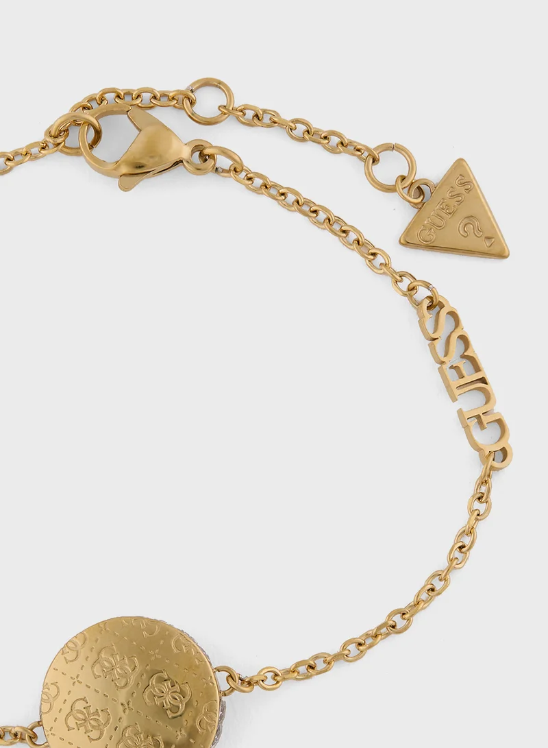 GUESS Side Crystals 4G Coin Bracelet