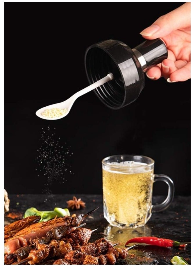 Generic 6 Piece Glass Kitchen Spice Jars with Spoons Honey Dispenser Jar and Airtight Lid - 6 Piece Spice and Seasoning Set - Glass Spice Jar Set - Tall Glass Storage Container Set for Spices and Pulses - Transparent Airtight Spice Jars for Kitchen, Sugar, Coffee - 6 Pieces Topless Jars and Salt for Kitchen Food Storage, Tea, Coffee, Sugar, and Salt  - Image 4