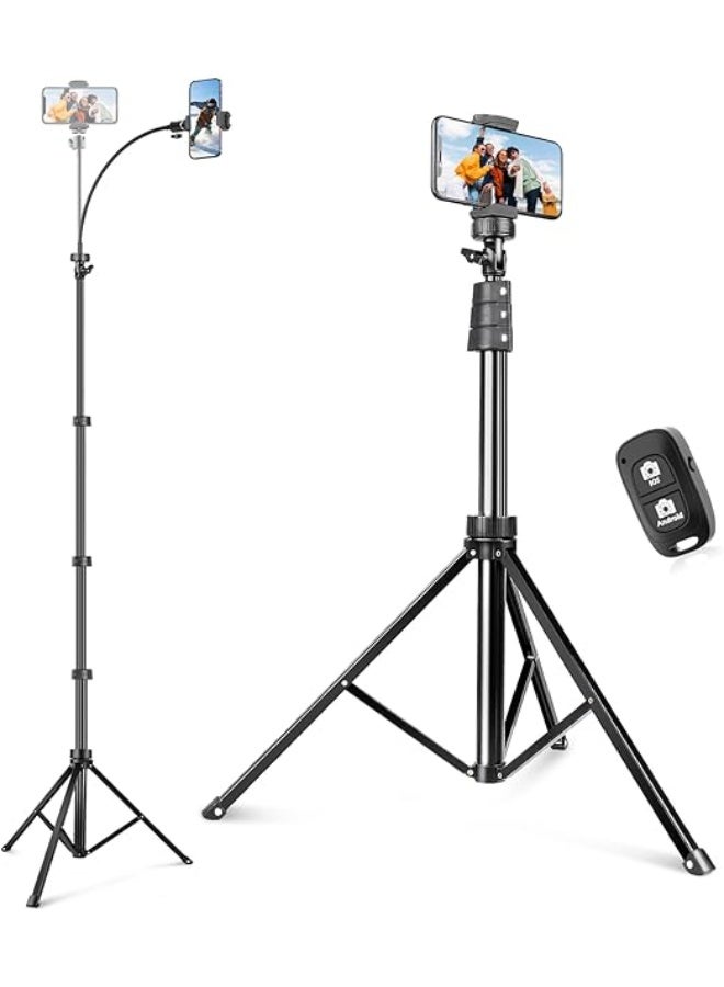 Flexible Goose Neck Tripod for Selfie Stick | 38cm Adjustable Phone Holder for Video Recording and Photography | Compatible with Mobile and Camera | 2.24m Height - Image 1