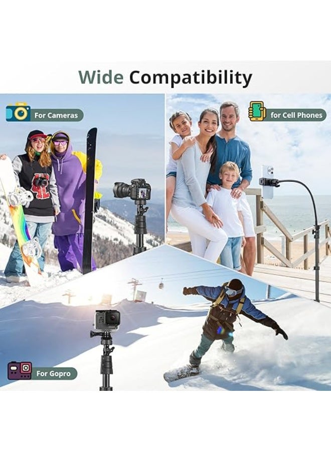 Flexible Goose Neck Tripod for Selfie Stick | 38cm Adjustable Phone Holder for Video Recording and Photography | Compatible with Mobile and Camera | 2.24m Height - Image 5