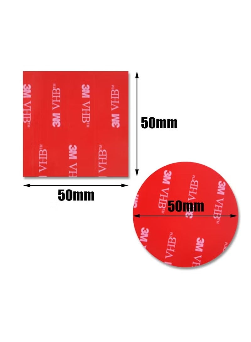 Generic 20 PCS 3M Double Sided Foam Adhesive Tape Pads, Round and Square Sticky Pads, Heavy Duty Mounting Tape Pads for Daily Use (Red/50 mm)  - Image 2
