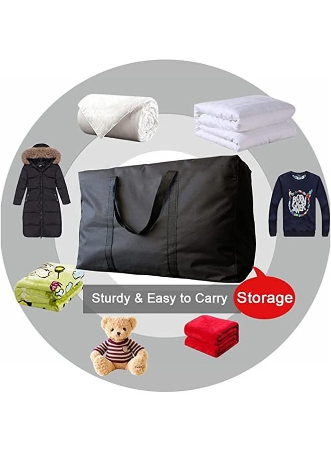 DUNISO 2Pcs Extra Large Storage Bags,Moving Bags with Zips Handles, Underbed Storage Organizer Bag, Waterproof and Dustproof, Sturdy and Durable，for Bedding/Duvets/Pillows/Laundry/Clothes/Moving home，80*45*25cm，Black - Image 3
