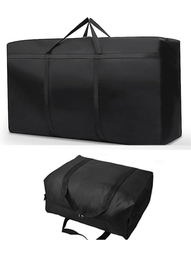 DUNISO 2Pcs Extra Large Storage Bags,Moving Bags with Zips Handles, Underbed Storage Organizer Bag, Waterproof and Dustproof, Sturdy and Durable，for Bedding/Duvets/Pillows/Laundry/Clothes/Moving home，80*45*25cm，Black - Image 1