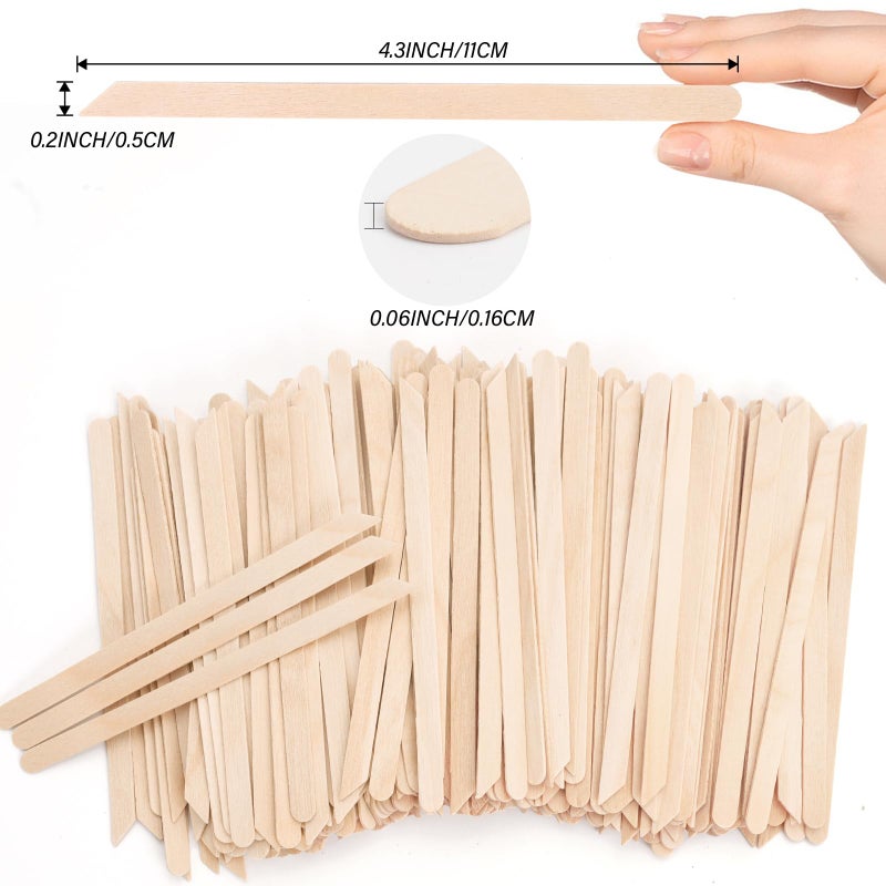EWVVSS 1000pcs Wooden Small Wax Sticks,Eyebrow Wax Sticks for Eyebrow Hair Removerï¼ŒSmall Popsicle Sticksï¼ŒWooden Sticks for Crafts - Image 2