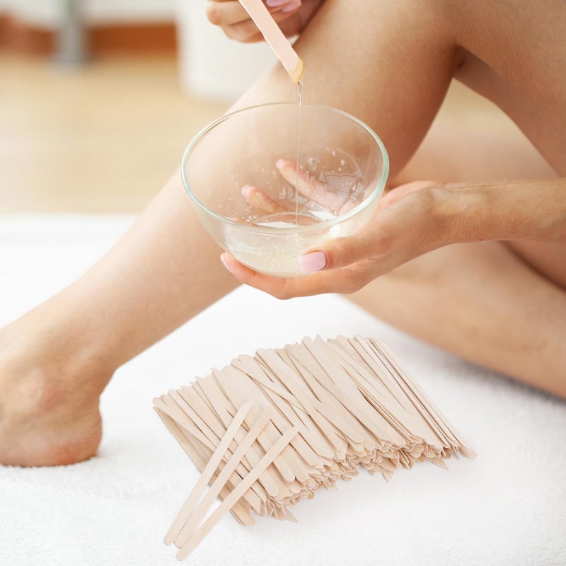EWVVSS 1000pcs Wooden Small Wax Sticks,Eyebrow Wax Sticks for Eyebrow Hair Removerï¼ŒSmall Popsicle Sticksï¼ŒWooden Sticks for Crafts - Image 4