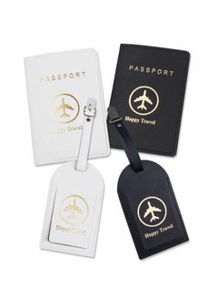 Y&D Luggage Tags and Passport Covers, 4 Pcs Holder Case Travel Suitcase Tag Organizer for Storing Business Cards Credit Boarding Passes  - Image 1
