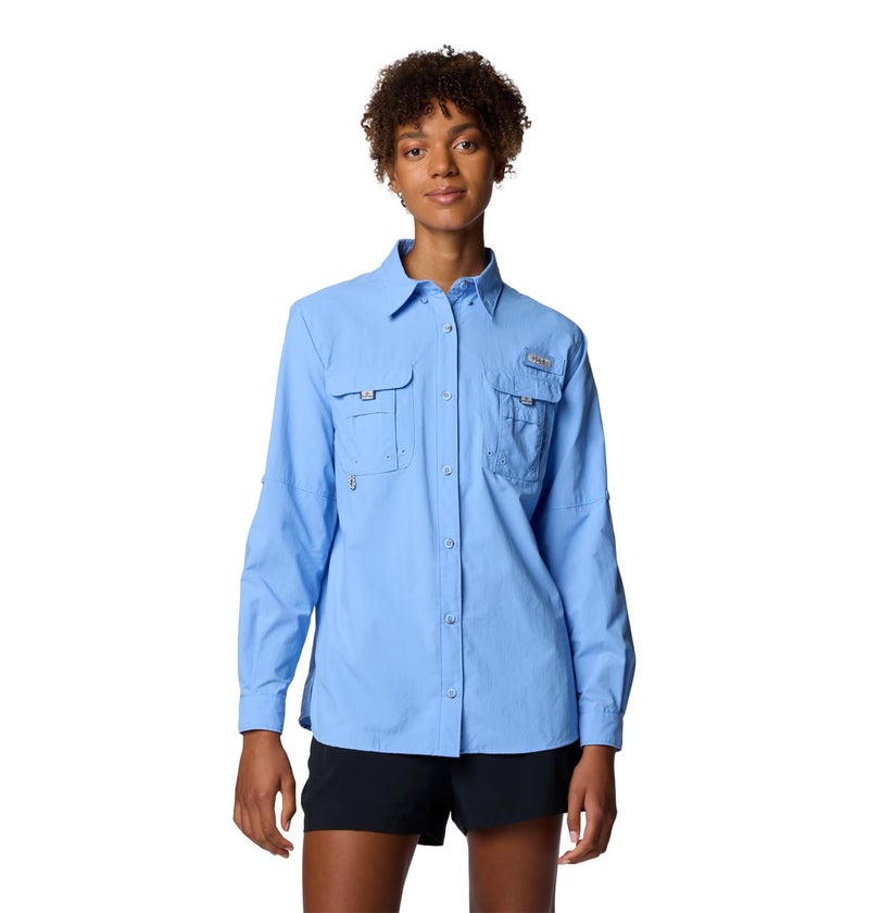 Columbia Womens PFG Bahama II Long Sleeve Fishing Shirt White Cap Small - Image 2