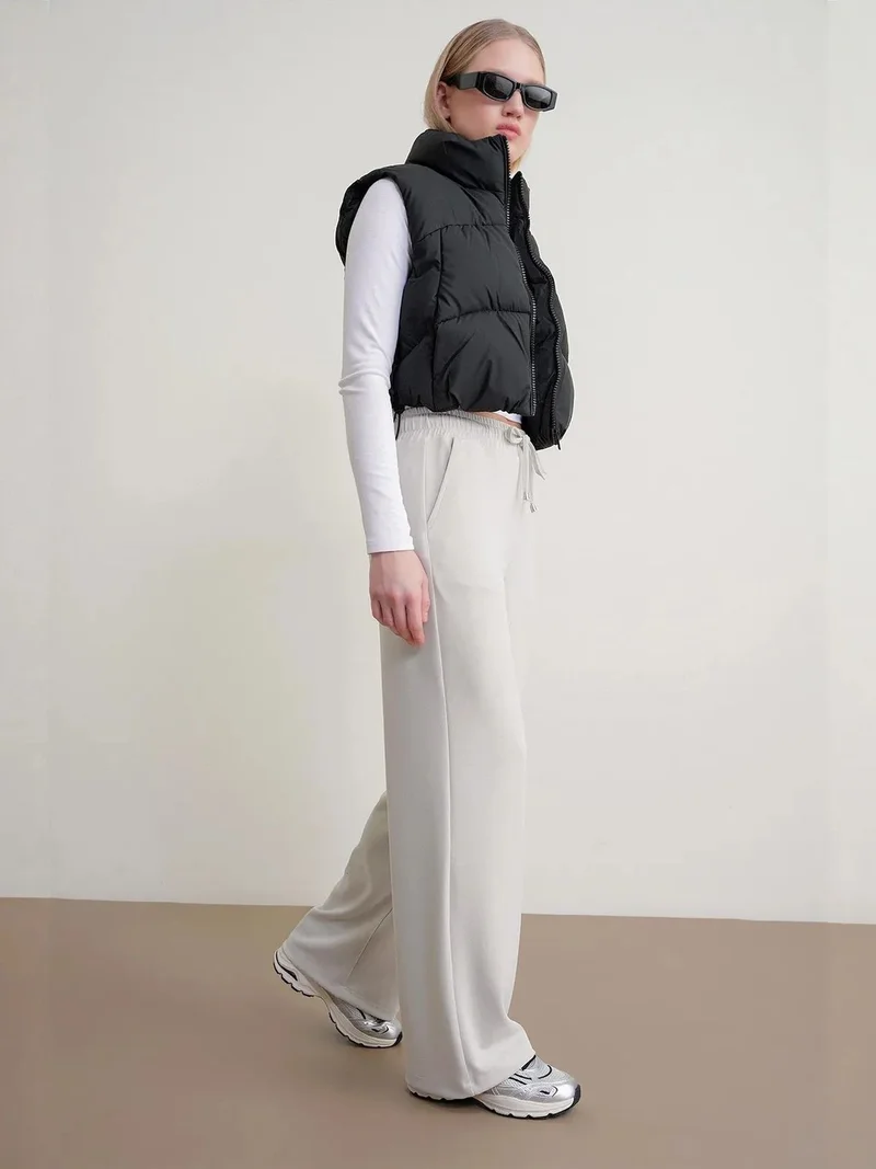 ميكسراي MIXRAY High Waist Pull On Straight Leg Pants with Pockets