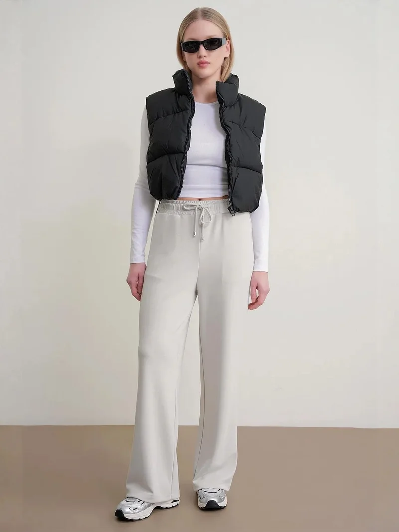 ميكسراي MIXRAY High Waist Pull On Straight Leg Pants with Pockets