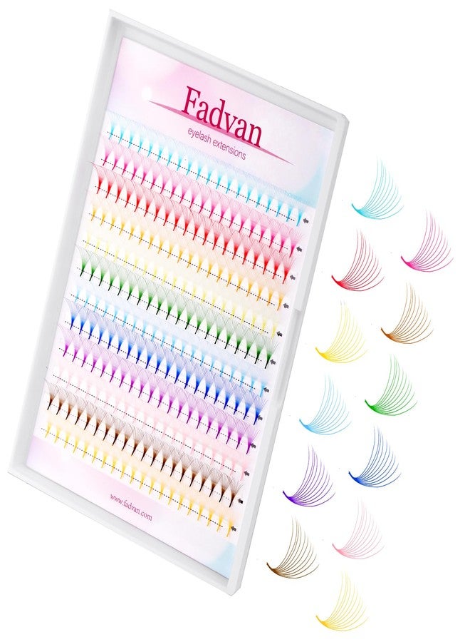 FADVAN Colored Lash Extensions lashes 240pcs 12 Color Premade Fans 10D 13mm 0.07D Curl Professional Eyelash Extensions (12 Colors, 0.07D, 13mm) - Image 1