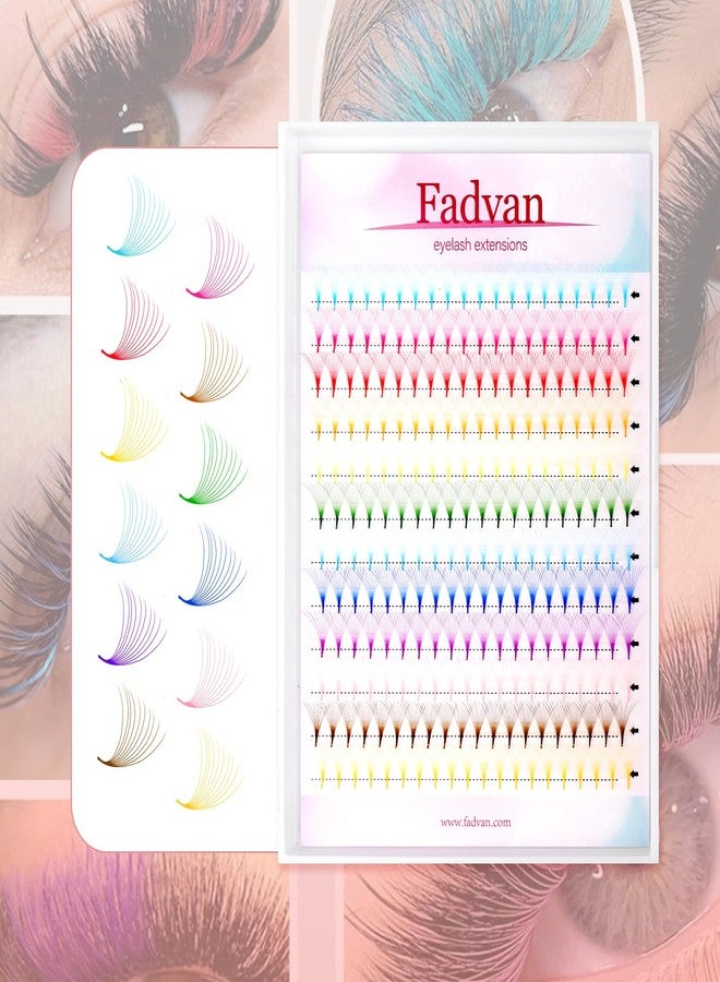 FADVAN Colored Lash Extensions lashes 240pcs 12 Color Premade Fans 10D 13mm 0.07D Curl Professional Eyelash Extensions (12 Colors, 0.07D, 13mm) - Image 3