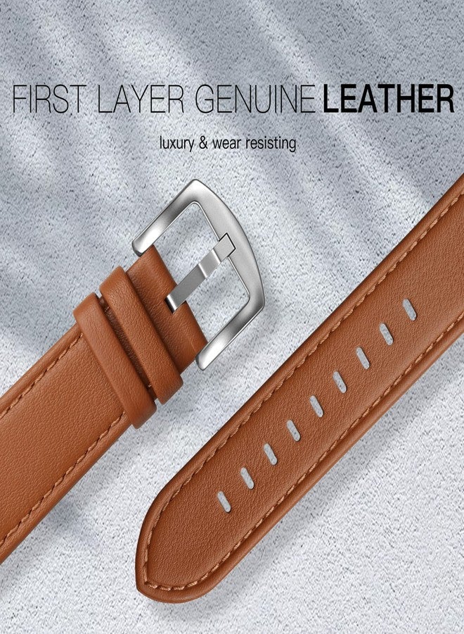 EDIMENS Leather Bands Compatible with Apple Watch 49mm 45mm 42mm 44mm Band Men Women, Vintage Genuine Leather Wristband Replacement Band Compatible for Apple Watch iwatch Series 8 7 6 5 4 3 2 1 SE2 SE - Image 3
