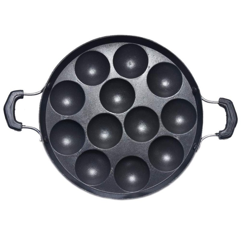 KD ZONE Aluminium Pancake Maker with Side Handle Lid Cover - 20L, Black - Image 2