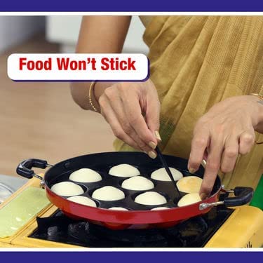 KD ZONE Aluminium Pancake Maker with Side Handle Lid Cover - 20L, Black - Image 5