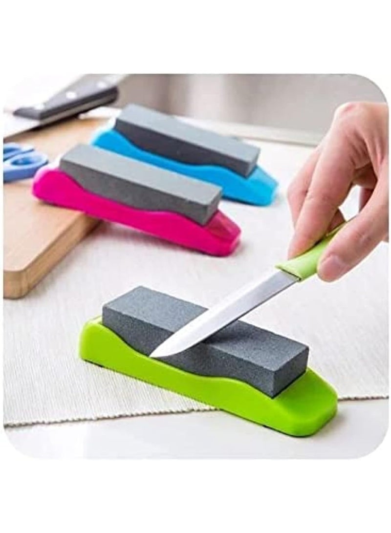 Knife Sharpening System – 1000/6000 Grit Whetstone Knife Sharpener Kit with Angle Guide & Non-Slip PLASTIC Base – Guided Beginner Instructions - Image 1